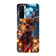 Яркий чехол для TECNO Camon 17 Pro с Зимними Оленятами – Олень в шарфе