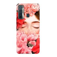 Чехлы (ART) Цветы на TECNO Camon 17 (VPrint) (Глаза в цветах)