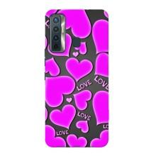 Чехлы для любимой на Техно Камон 17 (VPrint) (Pink hearts)