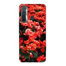 Чехлы с Цветами для TECNO Camon 17 (VPrint) (Цветы красные)