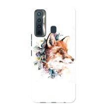 Чехлы с картинкой Лисички для TECNO Camon 17 (VPrint) (Лисичка в цветочках)