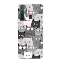 Чехлы с Котиками для TECNO Camon 17 (VPrint) (Рисованные котики)