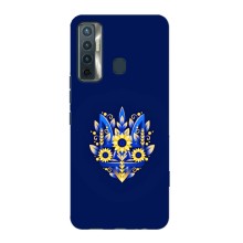 Чохли для TECNO Camon 17 Укр. Символіка (AlphaPrint) (Квітковий Герб)