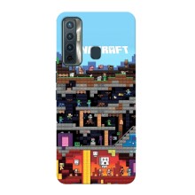 Чехол Майнкрафт на TECNO Camon 17 (AlphaPrint) Minecraft (фон Minecraft)