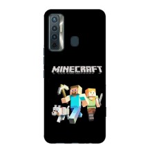Чехол Майнкрафт на TECNO Camon 17 (AlphaPrint) Minecraft (герои Minecraft)