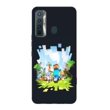 Чехол Майнкрафт на TECNO Camon 17 (AlphaPrint) Minecraft (персонажи Minecraft)