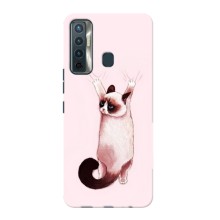 Чехол на Техно Камон 17 с Котами (VPrint) (Котик падает)