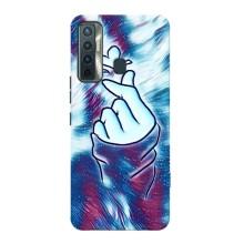 Чехол с принтом для TECNO Camon 17 (AlphaPrint - Знак сердечка)