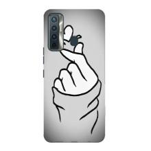 Чехол с принтом для TECNO Camon 17 (AlphaPrint - Знак сердечка)