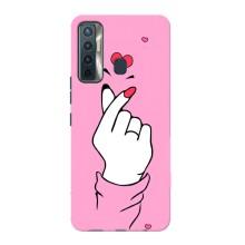Чехол с принтом для TECNO Camon 17 (AlphaPrint - Знак сердечка)
