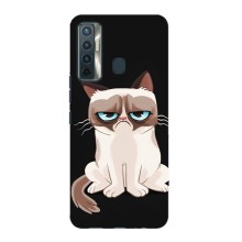 Чехол с принтом для TECNO Camon 17 (AlphaPrint) Модные коты (Грустный кот)