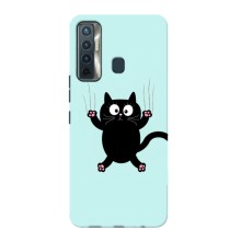 Чехол с принтом для TECNO Camon 17 (AlphaPrint) Модные коты (Падающий кот)