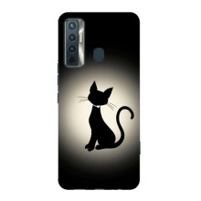 Чехол с принтом для TECNO Camon 17 (AlphaPrint) Модные коты (Силуэт котика)