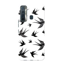Чехол с птицами на TECNO Camon 17 (VPrint) (Ласточки)