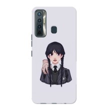 Чехлы Венсдей на TECNO Camon 17 Уэнсдей (AlphaPrint) (Уэнздей и Вещь)