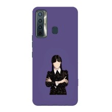 Чехлы Венсдей на TECNO Camon 17 Уэнсдей (AlphaPrint) (Уэнздей в черном)