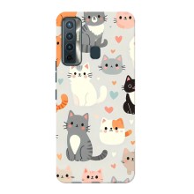 Чехол с рисунком кот на TECNO Camon 17 (Коллаж котов)