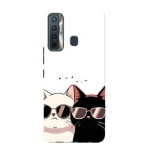 Чехол с рисунком кот на TECNO Camon 17 (Коты в очках)