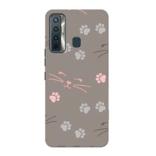 Чехол с рисунком кот на TECNO Camon 17 (Лапы и усы)