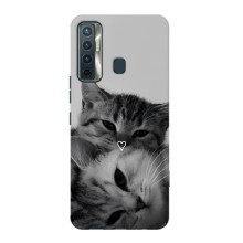 Чехол с рисунком кот на TECNO Camon 17 (Пара котов)
