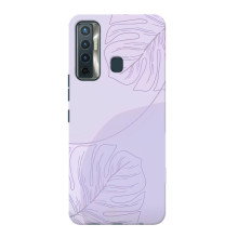 Чехол цветочный дизайн для TECNO Camon 17 – Монстера фиолетовая
