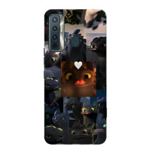 Чехол как приручить дракона на TECNO Camon 17 – Дракон коллаж