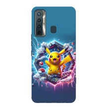Чехол с Пикачу на TECNO Camon 17 (Лого Пикачу)