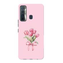 Чехол с розовым рисунком для TECNO Camon 17 (Букет цветов)