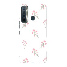Чехол с розовым рисунком для TECNO Camon 17 (Розовые цветы)