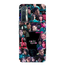 Чехол Гра в кальмара для TECNO Camon 17 – Коллаж игры кальмара