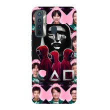 Чехол Гра в кальмара для TECNO Camon 17 – Персонажи игры кальмара