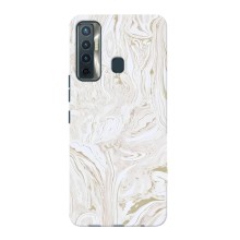 Мраморный чехол на TECNO Camon 17 (VPrint) (Белый мрамор)