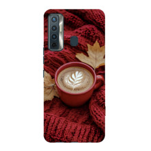 Чехол с уникальным дизайном «Осень с кофе» для TECNO Camon 17 – Кофе на пледе