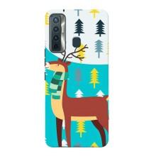 Силиконовый бампер с картинкой животных для TECNO Camon 17 (Олень с шарфом)