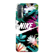 Силиконовый Чехол на TECNO Camon 17 с картинкой Nike (Цветочный Nike)