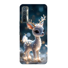 Яркий чехол для TECNO Camon 17 с Зимними Оленятами – Блистающий оленёнок