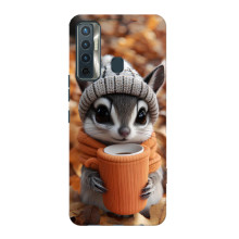 Печатный чехол «Зверята с кофе» для TECNO Camon 17