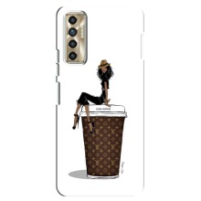 Чехлы Луи Витон для TECNO Camon 17P (CG7n) (AlphaPrint - LOUIS VUITTON) (кофе LOUIS VUITTON)