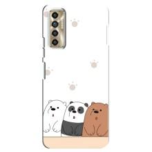 Чохли з зображенням різних тварин на TECNO Camon 17P (CG7n) (Здивовані ведмедики)