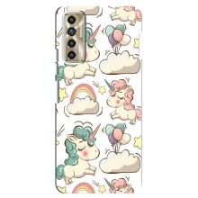 Чехол для Техно Камон 17п - (Единорожки - Новинки) (AlphaPrint) (Единорожки)