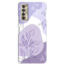 Силконовий чохол з принтом в квітах на TECNO Camon 17P (CG7n) – Фіолетовий дизайн