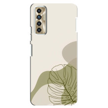 Силконовий чохол з принтом в квітах на TECNO Camon 17P (CG7n) – Монстера зелена