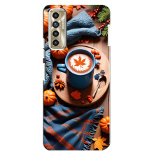 Чехол с уникальным дизайном «Осень с кофе» для TECNO Camon 17P (CG7n) – Кофе и тыквы