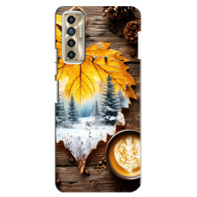 Чехол с уникальным дизайном «Осень с кофе» для TECNO Camon 17P (CG7n) – Осенне-зимнее кофе