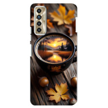 Чехол с уникальным дизайном «Осень с кофе» для TECNO Camon 17P (CG7n) – Тёмный кофе