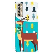 Силіконовий бампер з картинкою звірів для TECNO Camon 17P (CG7n) (Олень із шарфом)