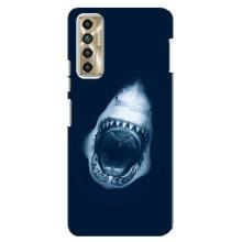 Силіконовий бампер з картинкою звірів для TECNO Camon 17P (CG7n) (Пащу Акули)