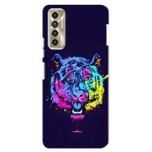 Силіконовий бампер з картинкою звірів для TECNO Camon 17P (CG7n) (Тигр-Арт)