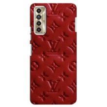 Текстурный Чехол Louis Vuitton для Техно Камон 17п (Красный ЛВ)