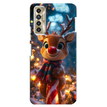 Яркий чехол для TECNO Camon 17P (CG7n) с Зимними Оленятами – Олень в шарфе